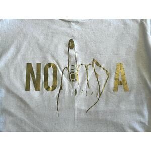 Bachelorette Tshirt-New Orleans "Nola"-Bride White-Mardi Gras-Size M-Gold Letter